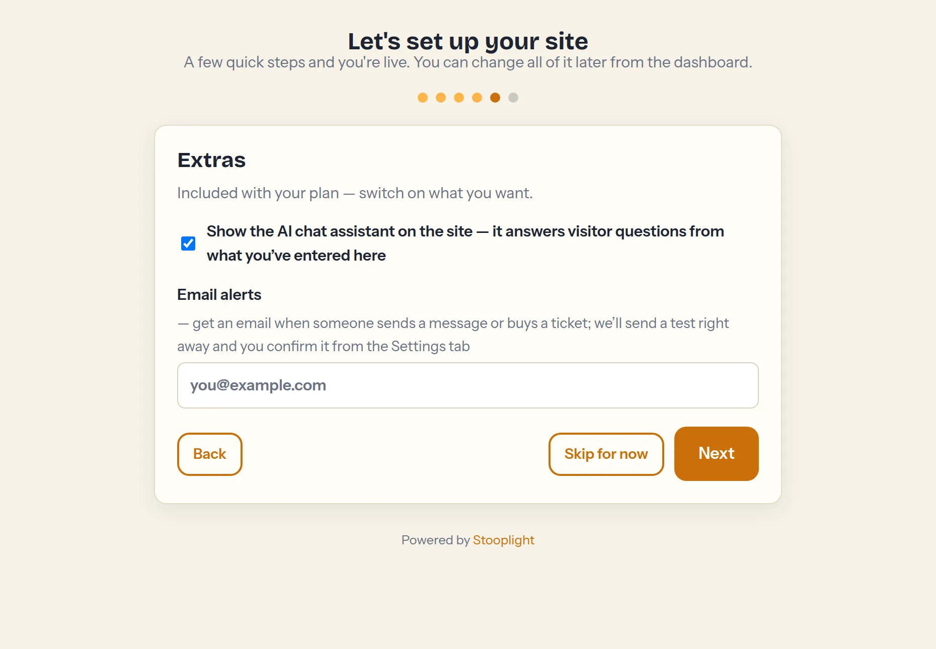 Step 5 — plan extras