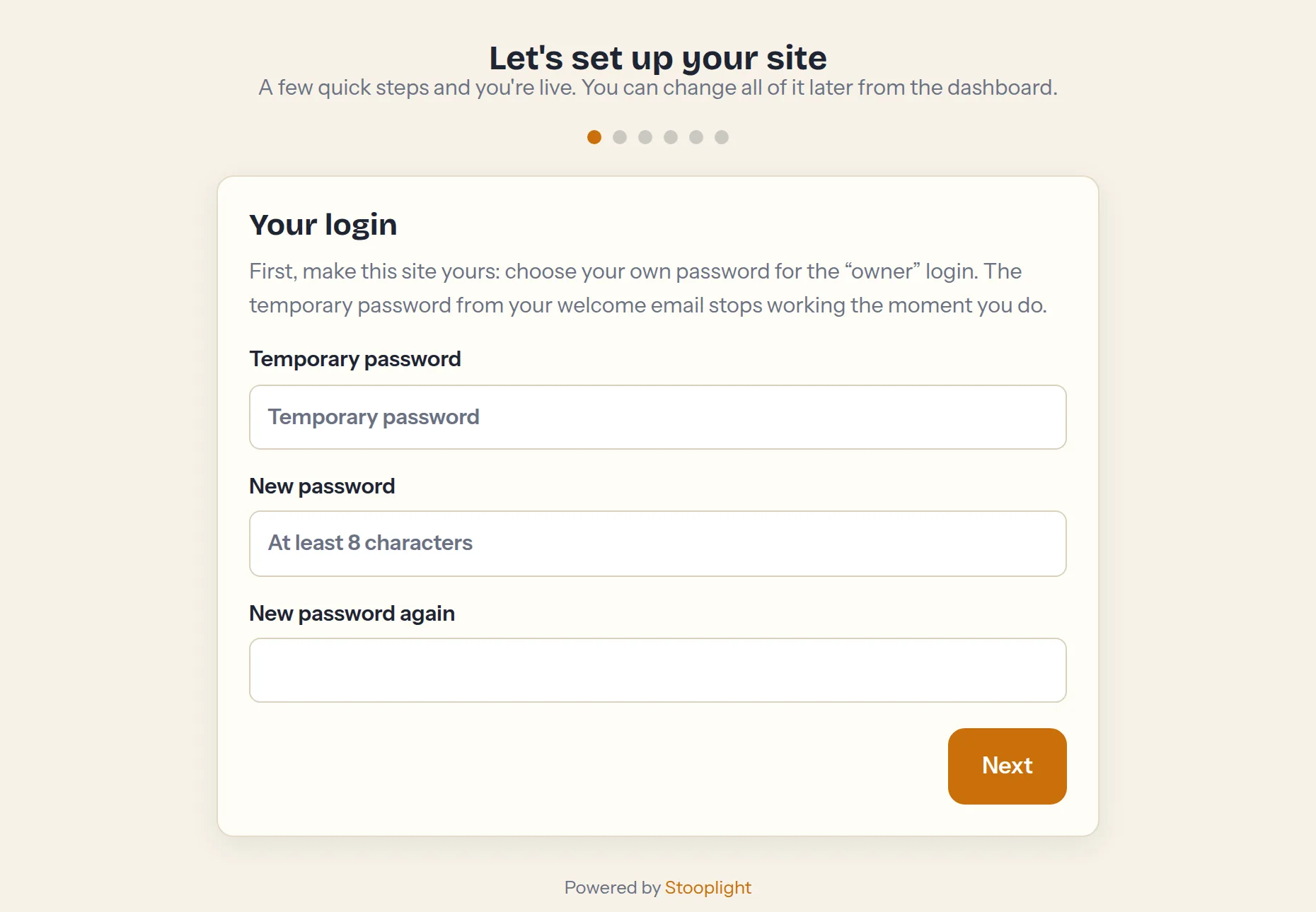 Step 1 — choose your own password